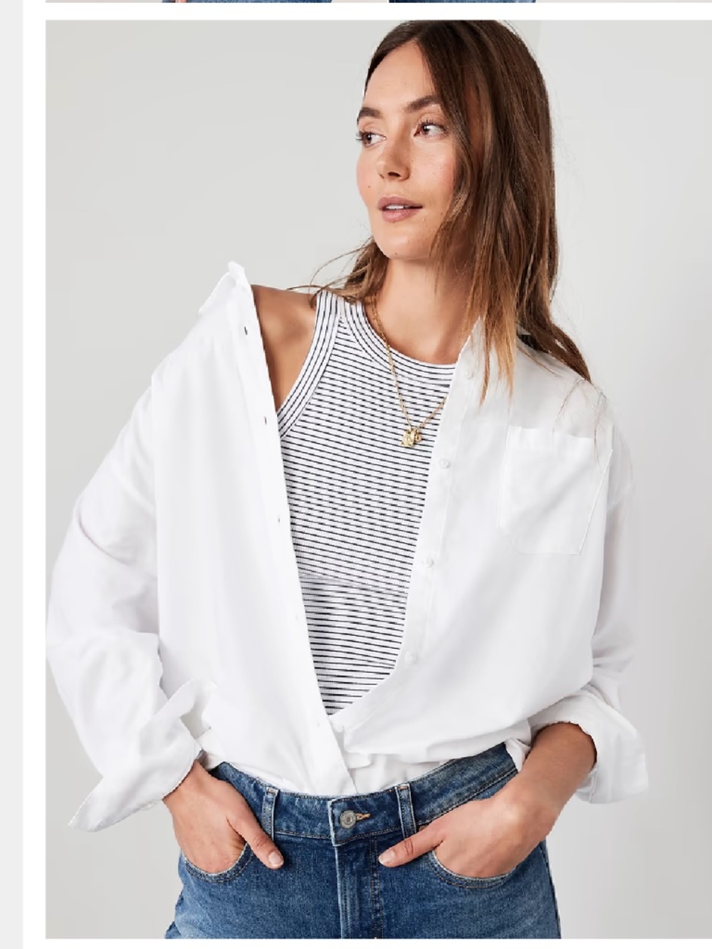 Old Navy The Boyfriend Shirt Oversized Button Down